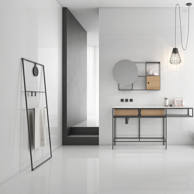 Carreau de porcelaine mate pour plancher et mur 30 po x 30 po Ice White
