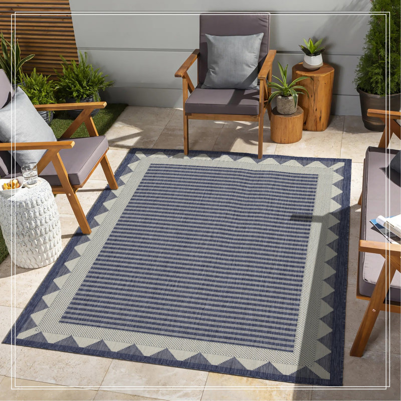 Tapis bleu intérieur / extérieur, Rectangle 7 pi 10 po x 10 pi 3 po