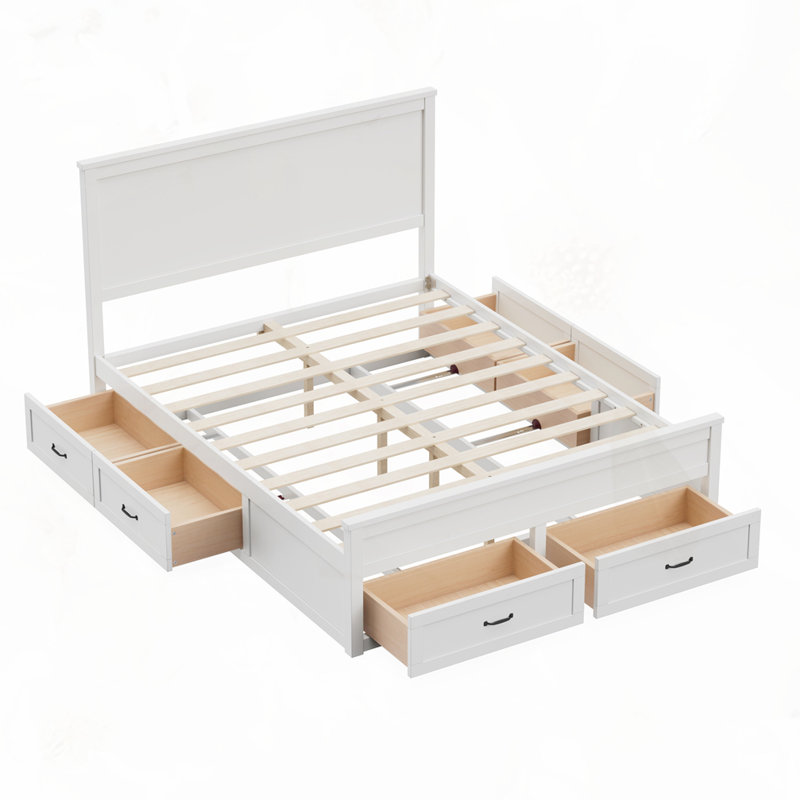 Base de lit avec tiroirs Modern, Blanc