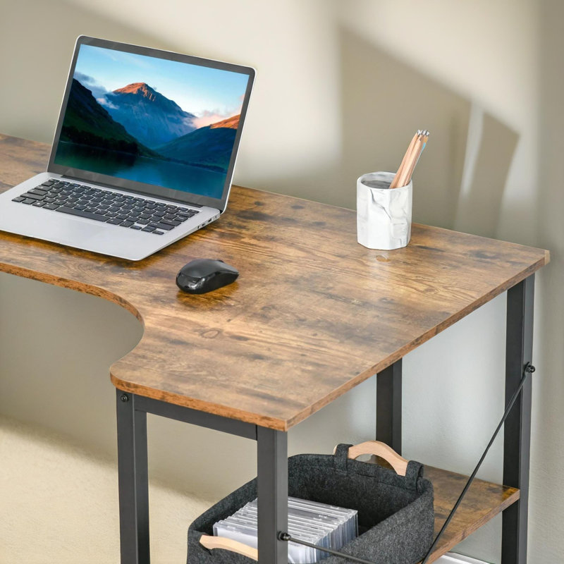 120Cm Rustic Industrial Rectangular Writing Desk, Study Desk, Home Office Furniture