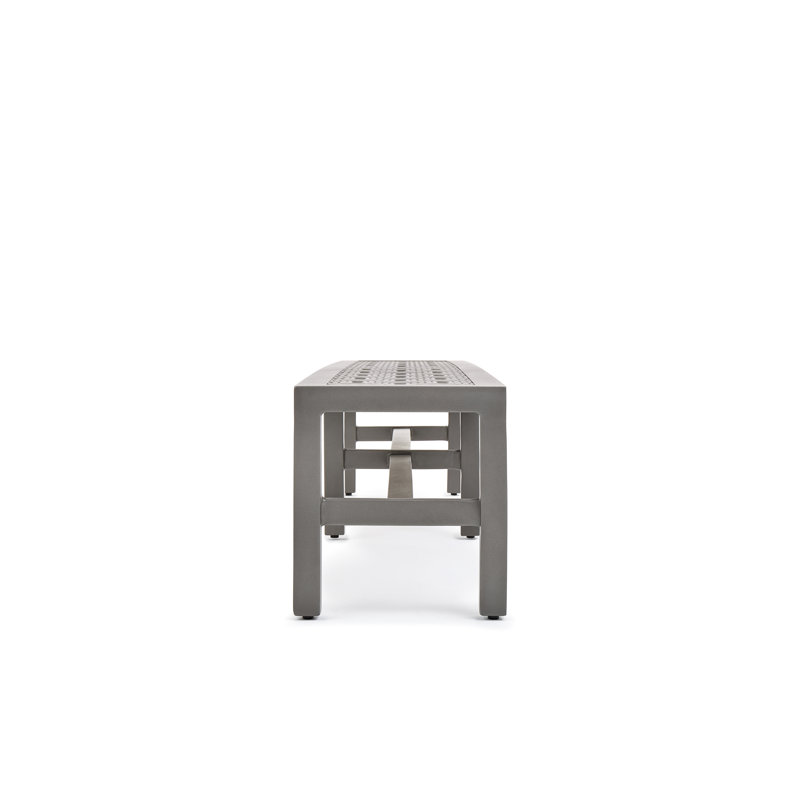 Outdoor Dining Bench, Weathered Teak