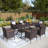 Asfand 6 - Person Patio Dining Set with Extendable Rectangular Table , Cushions Included
