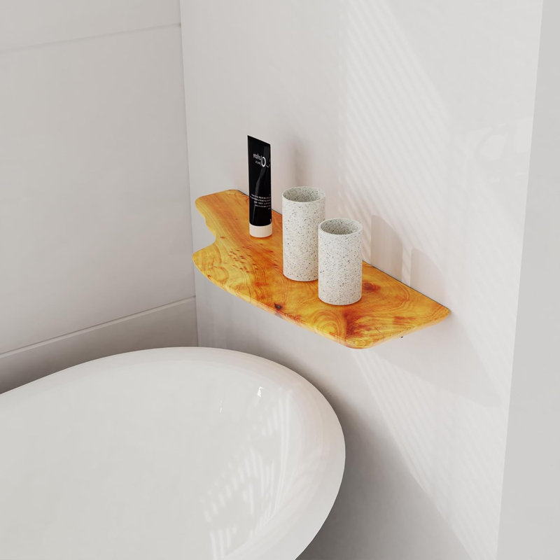 Handcrafted Live Edge Floating Shelf - Natural Fir Wood Wall Mounted Shelf - Sturdy And Unique Design For Home Decor