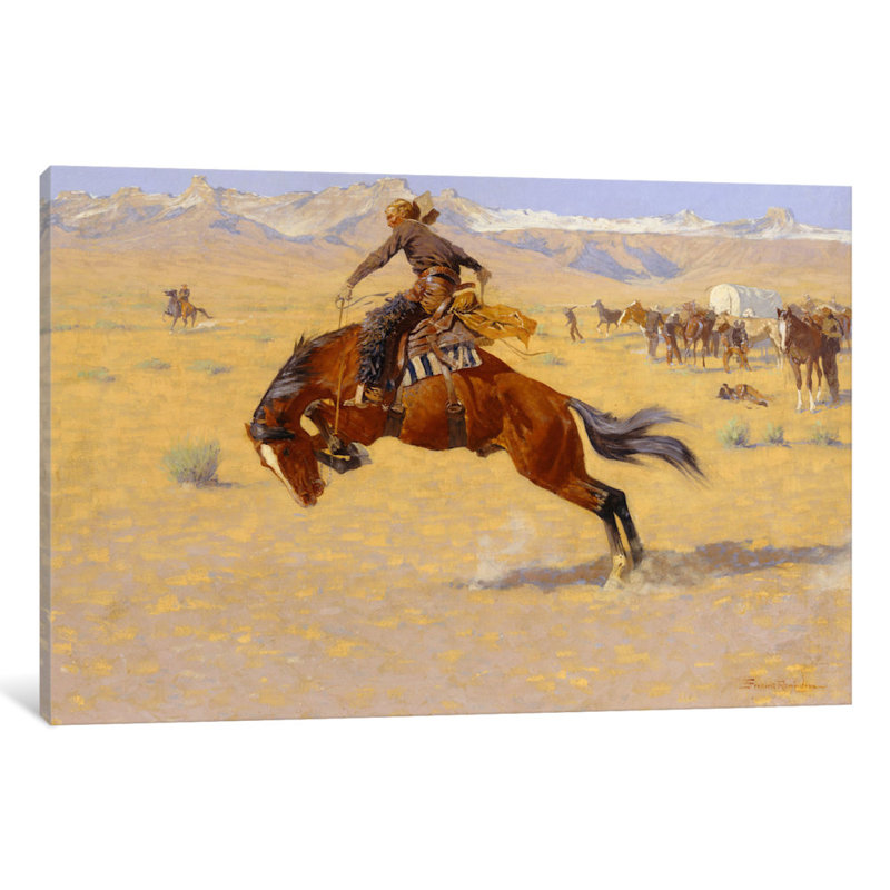 «A Cold Morning on the Range», vers 1904 par Frederic Remington, reproduction sur toile tendue sur châssis