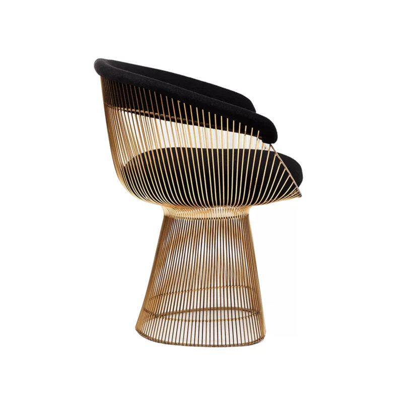 Chaise de salle à manger rembourrée Harman, Or