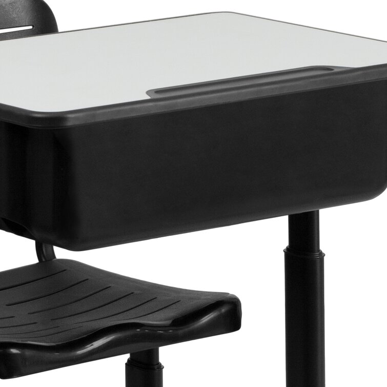 Flash Furniture Adjustable Height Student Desk and Chair with Black  Pedestal Frame