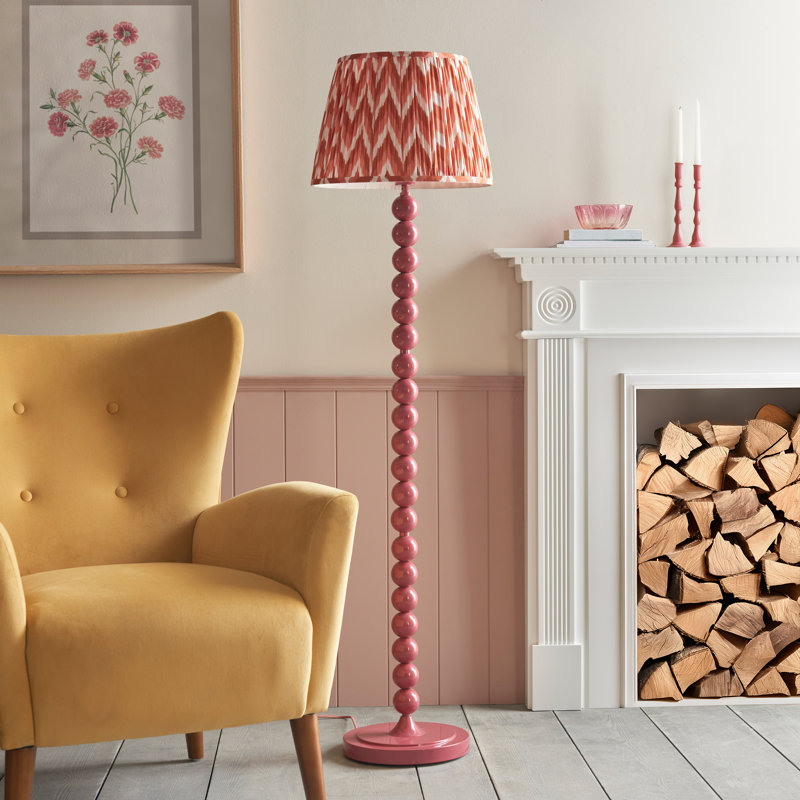 Higgledy 154cm Traditional Floor Lamp, Pink, Orange/White