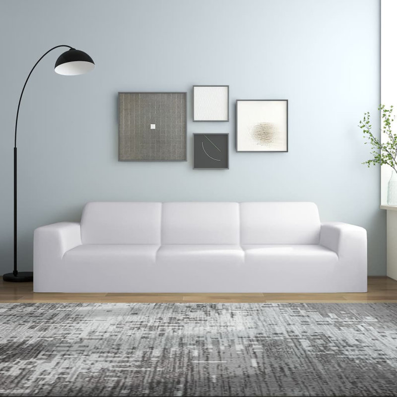 Housse pour canapé 100% polyester vidaXL Large, Blanc