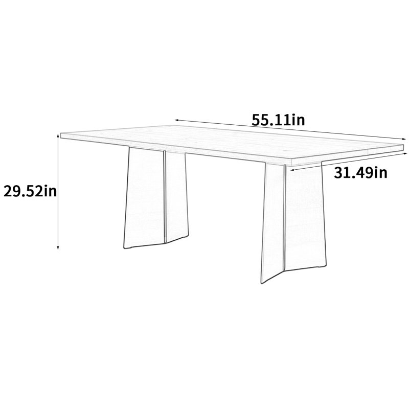 Table de salle à manger, H 29,52 po x L 55,11 po x l 31,49 po