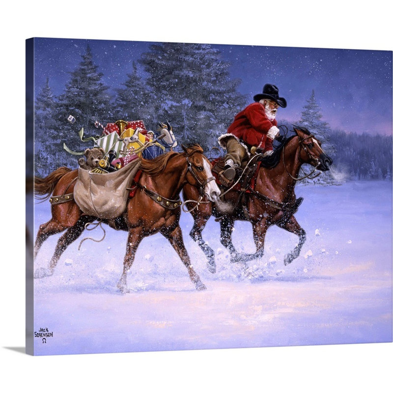 «Christmas Rush» par Jack Sorenson - reproduction d'art sur toile, Toile tendue, H 11 po x l 14 po x P 1,25 po