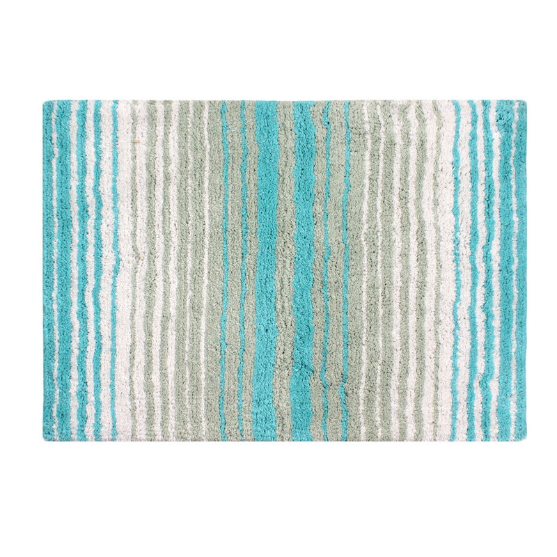 Griffie Plush 100 % Cotton Bath Rug, Single - 17" L x 24" W, Turquoise