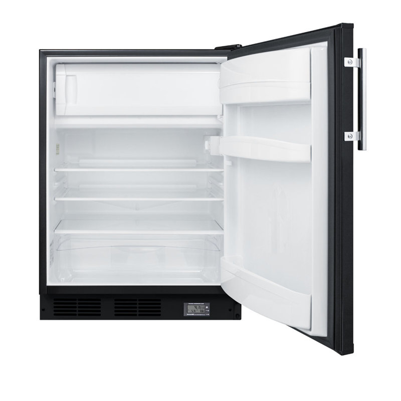 24" Wide Break Room Refrigerator-Freezer, Black