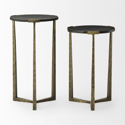 Niyelle Solid Wood Top Nesting Tables