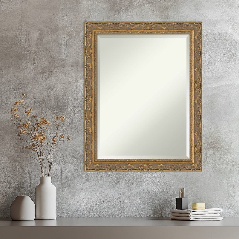 Miroir mural Filigree, 28,5 po x 22,5 po, Doré