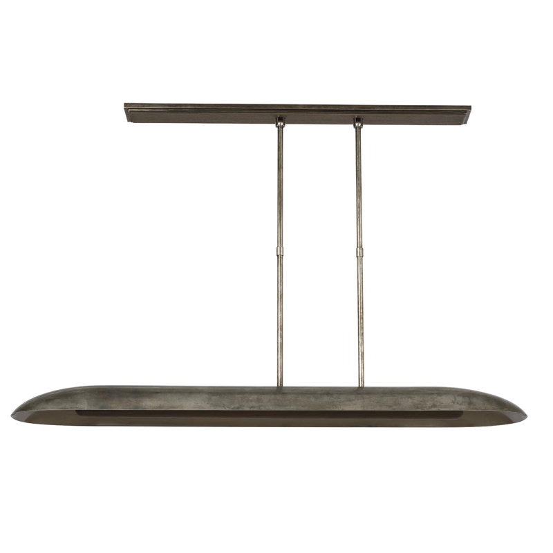 Anne-Marie Barton Remi 60" Linear Pendant, Mottled Pewter and Warm Walnut
