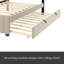 Lit plateforme double en velours avec lit gigogne-2042499133