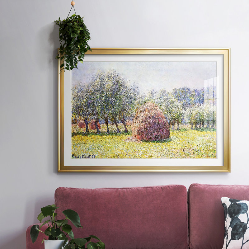 Haystack, 1865, reproduction d'art encadrée, H 27 po x l 39 po x P 1,5 po, Or