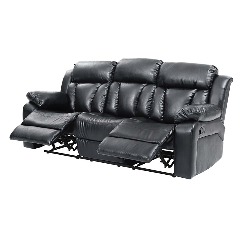 Fauteuil inclinable en cuir Kamarr, Similicuir noir