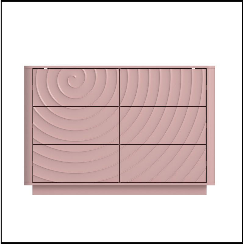 Commodes décoratives avec 6 tiroirs, Rose