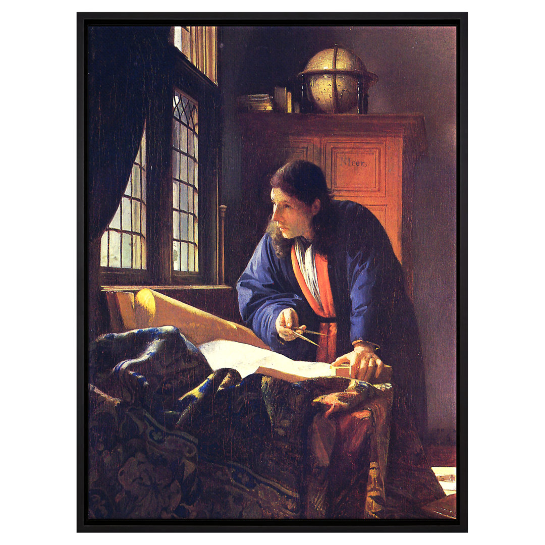 Gerahmtes Leinwandbild The Geographer von Johannes Vermeer