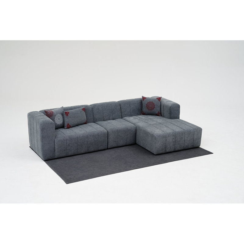 Canapé modulaire 50,304 po Tinnelle, Accoudoir à gauche (vu de face), 100 % polyester anthracite