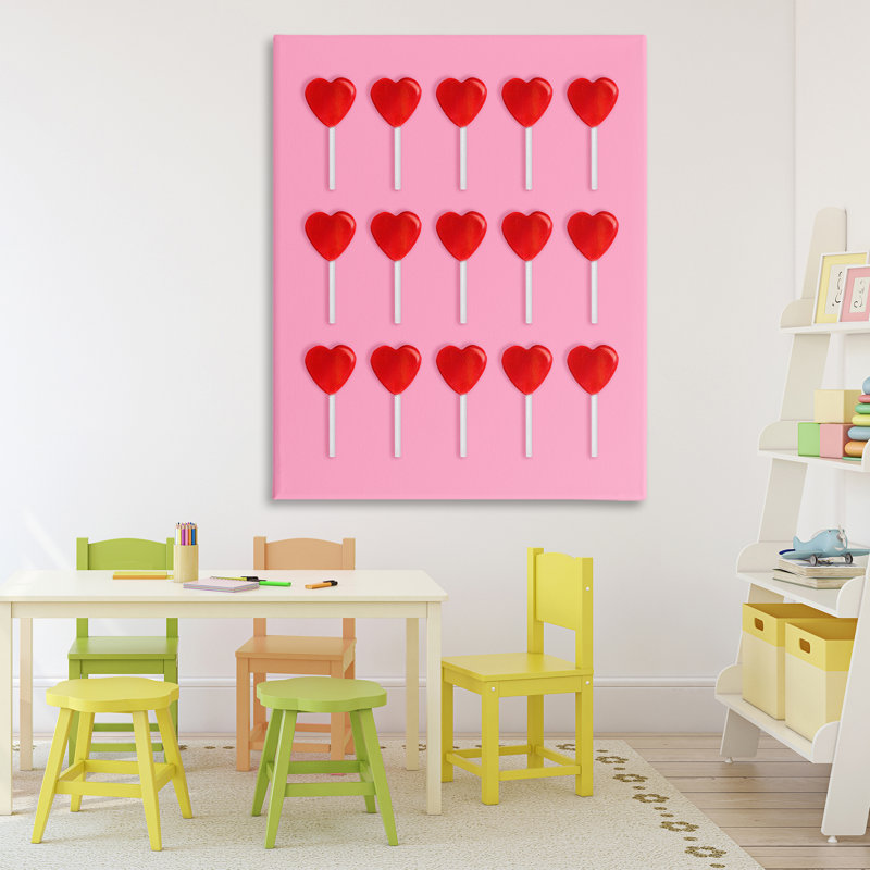 Toile de la collection Heart Lollipops, conception de Lish Creative, H 48 po x l 36 po