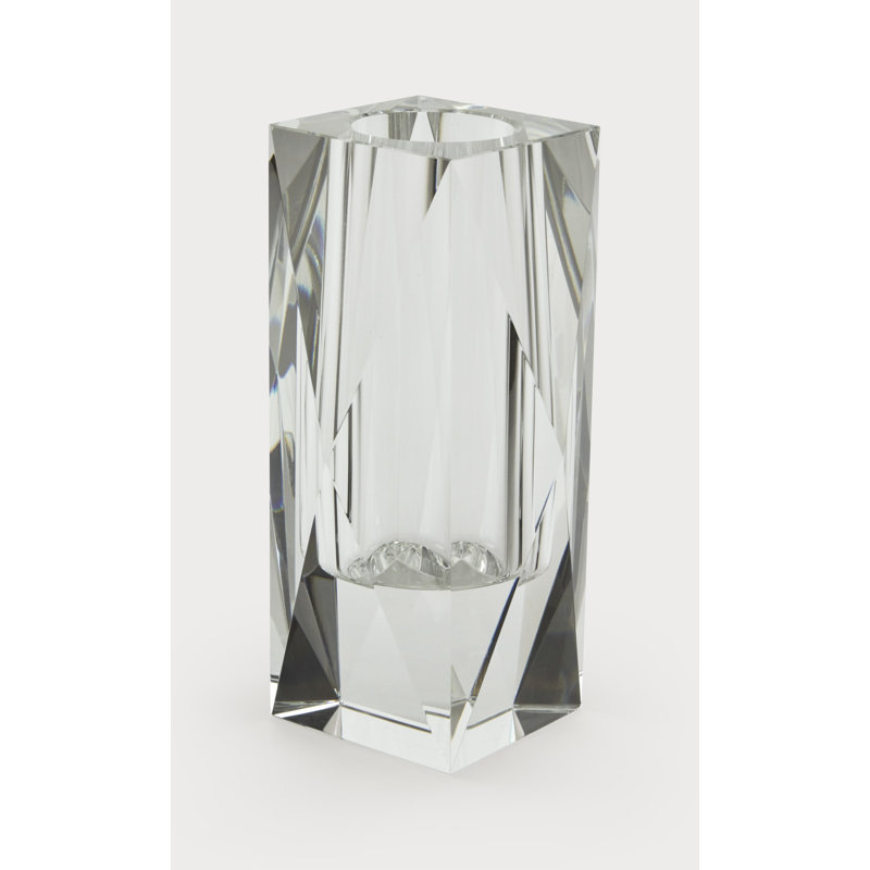 Vase de table en cristal transparent 7,87 po