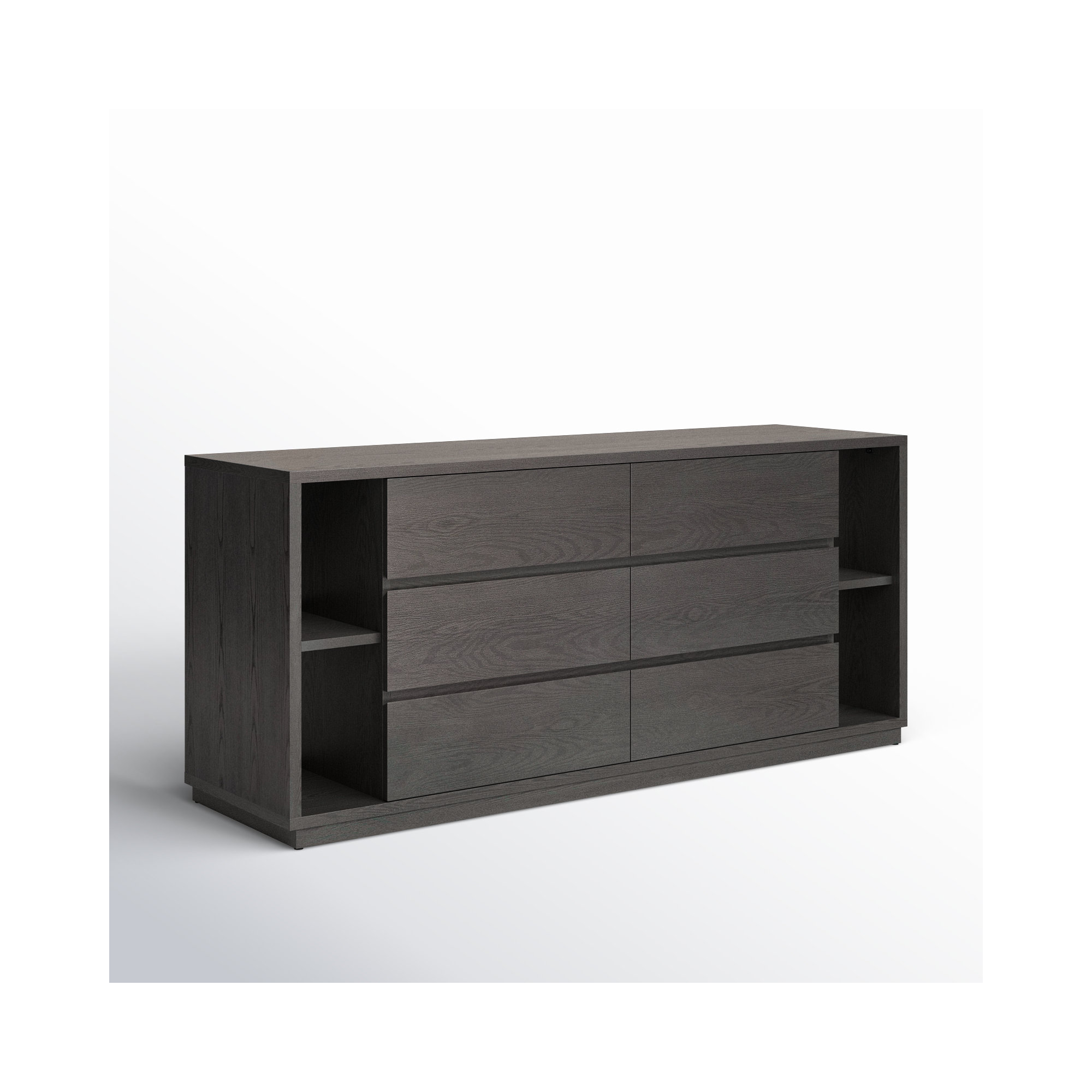 Amalie 6 Drawer 63'' W Double Dresser, Gray