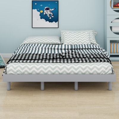 Cadre de lit flottant élégant, lit de chambre à coucher minimaliste moderne