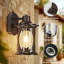 Lampe murale d'extérieur moderne brun Dusk to Dawn avec base E26 et verre trempé, rouille et imperméable (ensemble de 2)-651159092-651065210