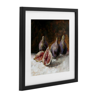 Rustic Fig Still Life Framed Print Under Glass, design by Danhui Nai