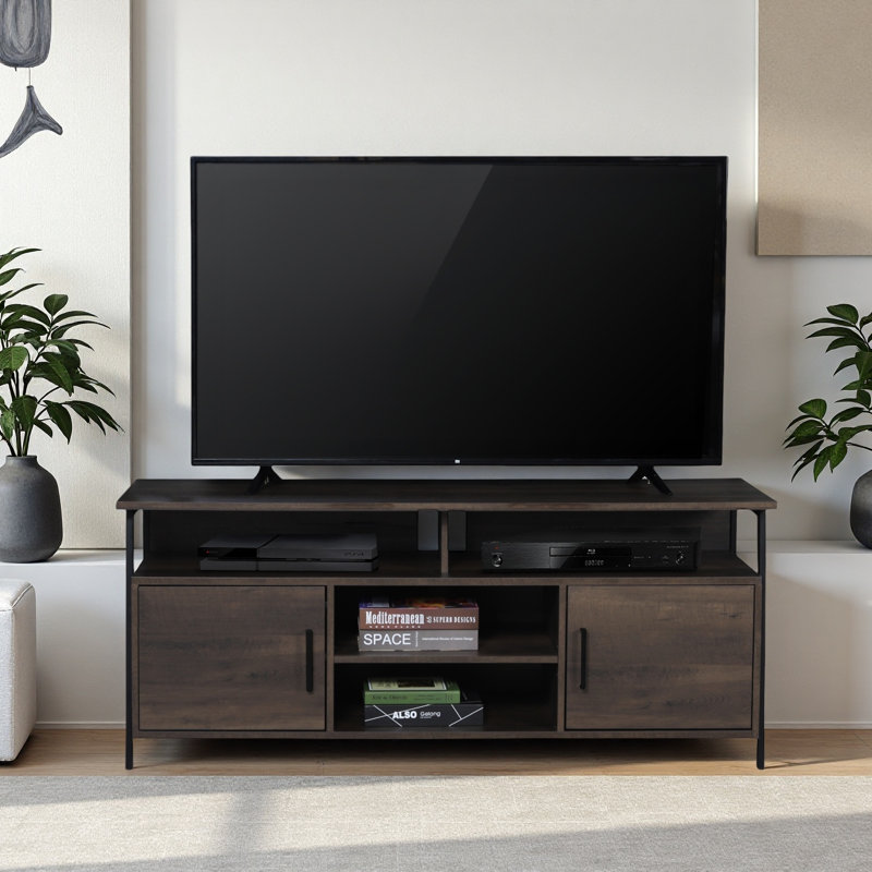 Wotton TV Stand for TVs up to 65", Brown Wood