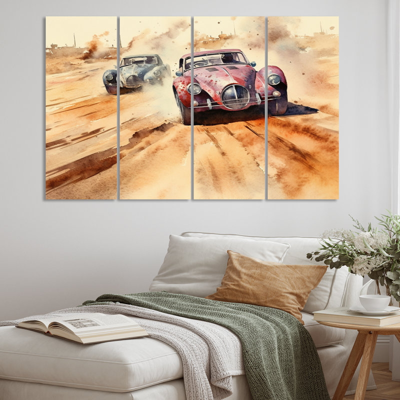 Vintage Vintage Ar Speedway Rush - ensemble de reproductions d'art mural en métal de course