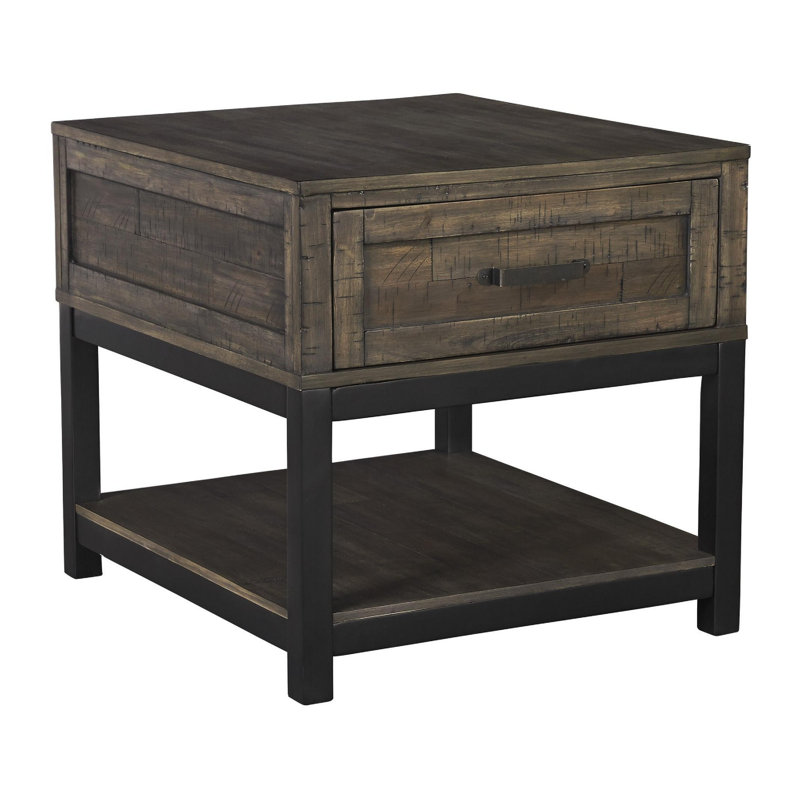 Andi Solid Wood Top End Table with Storage