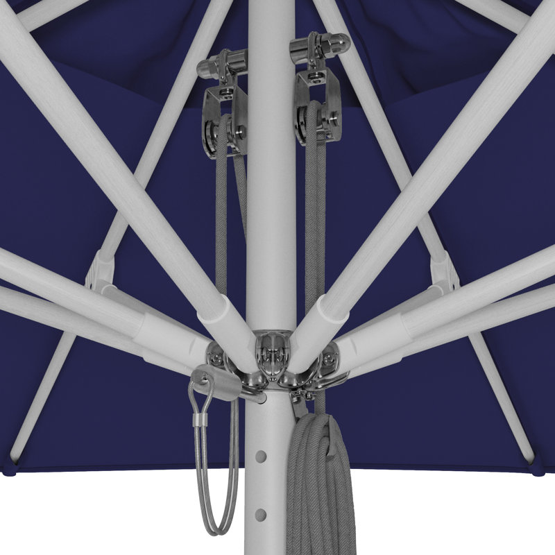 Parasol de patio en aluminium 9 pi, Bleu véritable