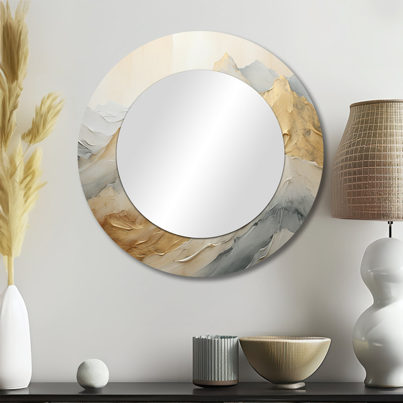 Alpine Mountain Harmony - Miroir mural Farmhouse, 23" x 23"