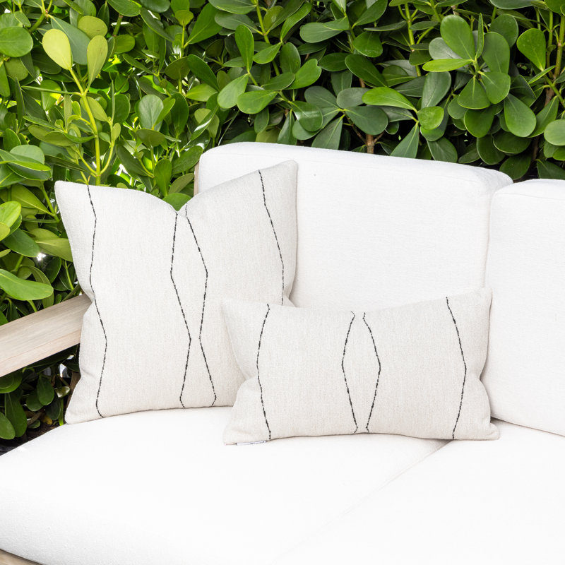 Elevated Sunbrella® Lumbar Rectangular Indoor/Outdoor Pillow Cover & Insert by Elaine Smith, Ebony