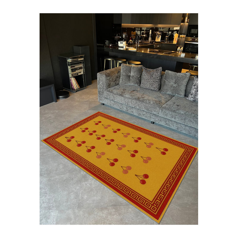 Tapis tissé orange Mosso, 2 pi 6 po x 4 pi 11 po