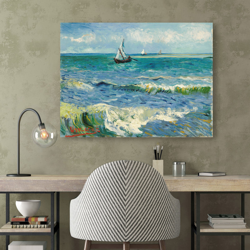 Les Saintes Maries De La Mer by Vincent Van Gogh - Wrapped Canvas Print, 60cm H x 80cm W x 4cm D