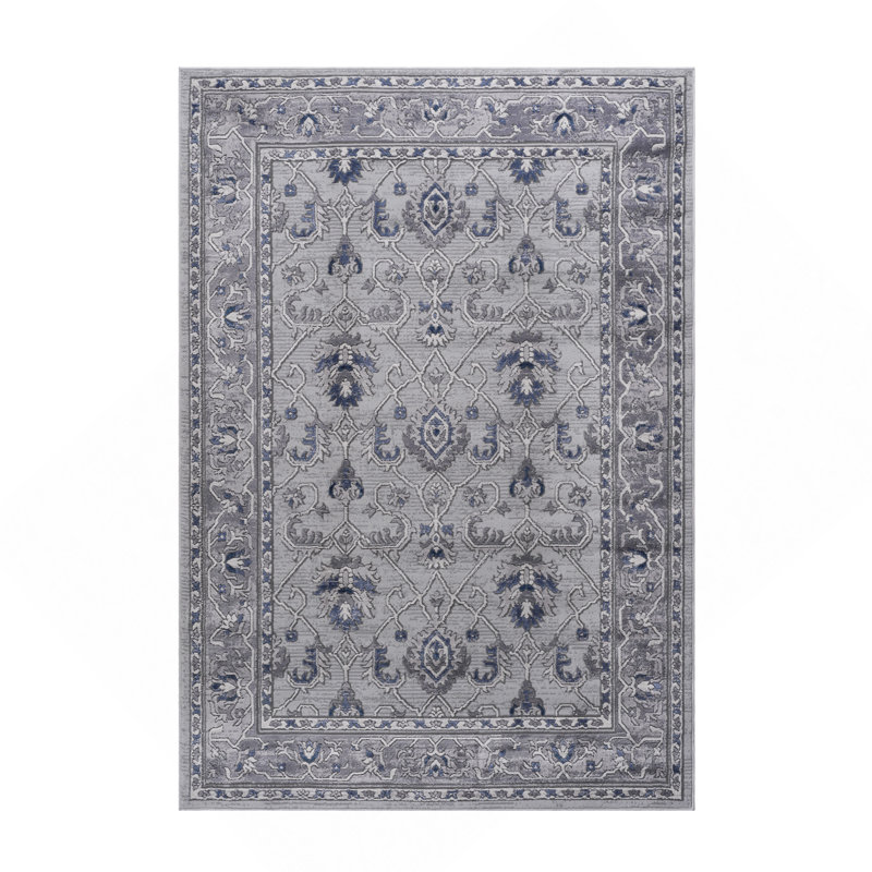 6X9 Blue / Oriental Area Rug, Rectangle 6'7" x 7'9"