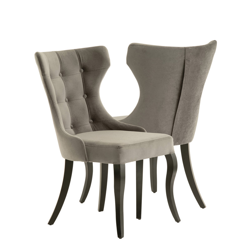 Tufted Upholstered Wing Back Side Chair