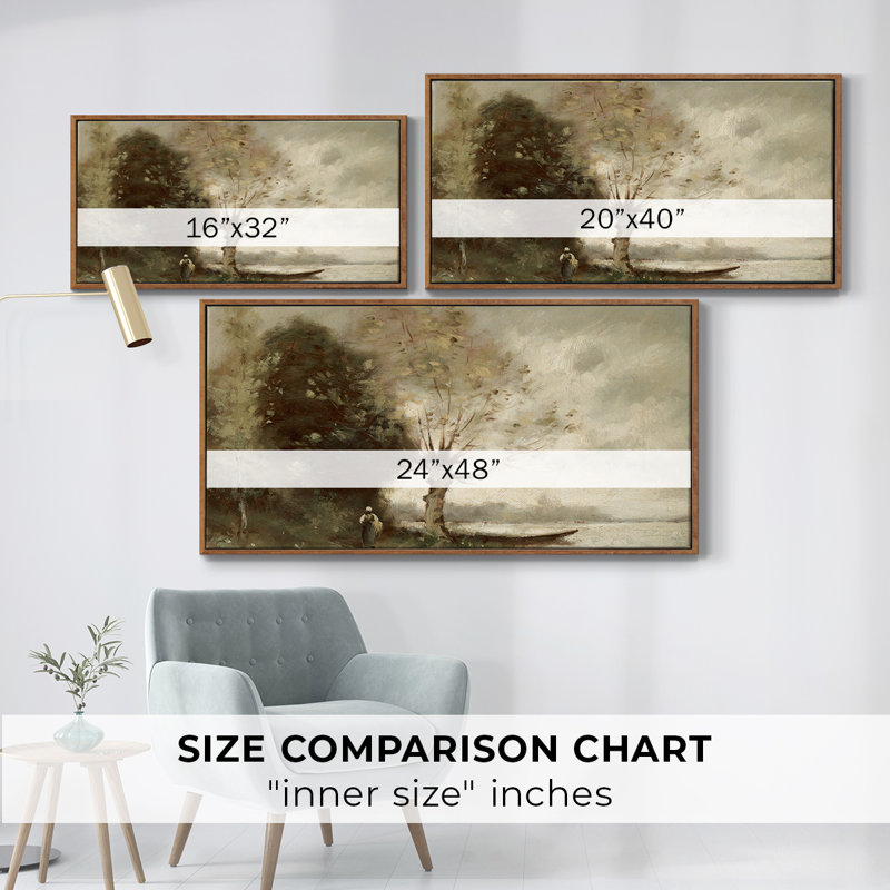 Paysage, série MLX-III, toile tendue avec cadre, prête à être accrochée, H 17 po x l 33 po, Noyer