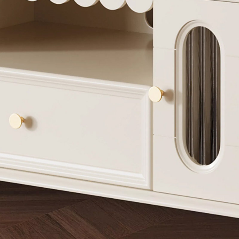 Meuble télé en bois massif de style français, 78.74"