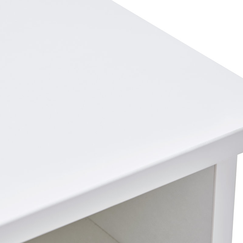 Bureau clouté avec armoire et tiroir Ashayra, Blanc / gris