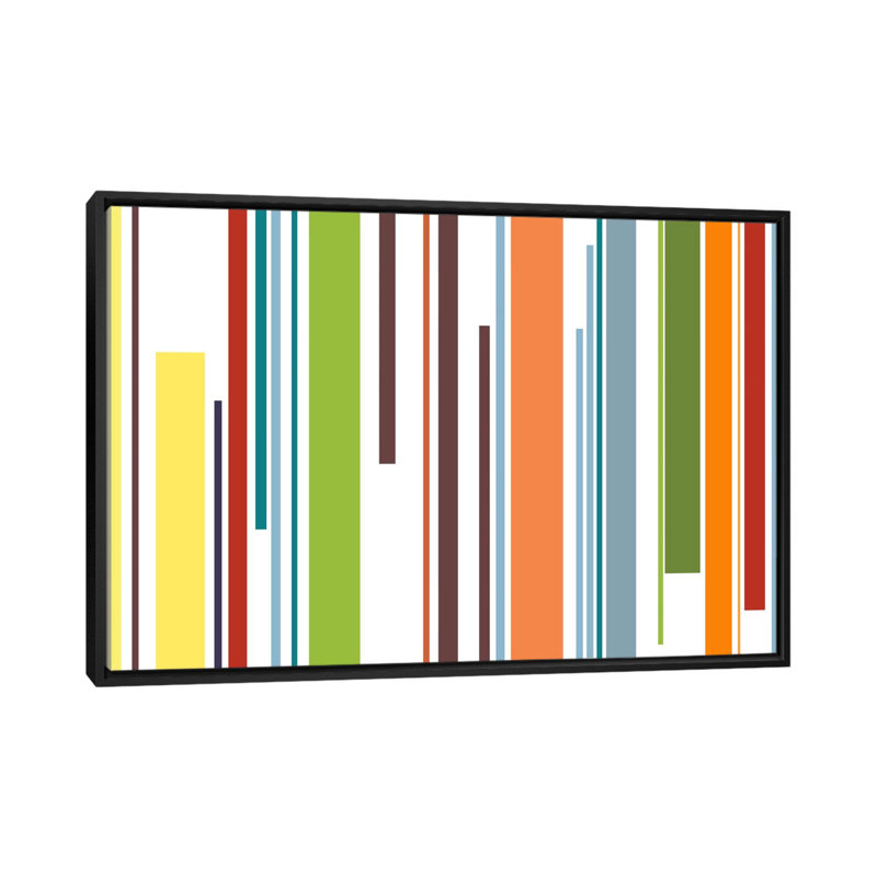 Falsterbo «Striped» - impression sur toile tendue, H 18 po x l 26 po x P 1,5 po, Toile avec cadre noir, Pas de tapis