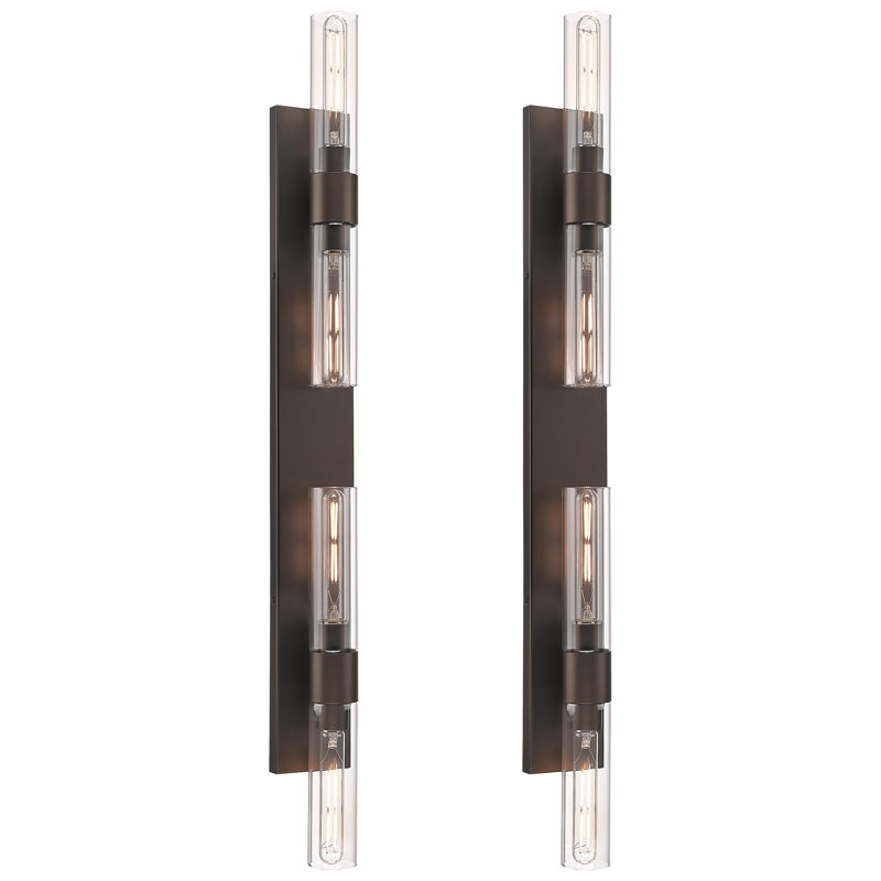 2 Pack Modern Wall Sconce Vanity Light Bar Vertical And Horizontal, Oil Rubbed Bronze