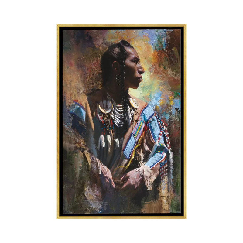 Décoré par David Edward Kucera-reproduction d’art, H 26 po x l 18 po x 1,5 po, Toile encadrée d'or, Pas de tapis