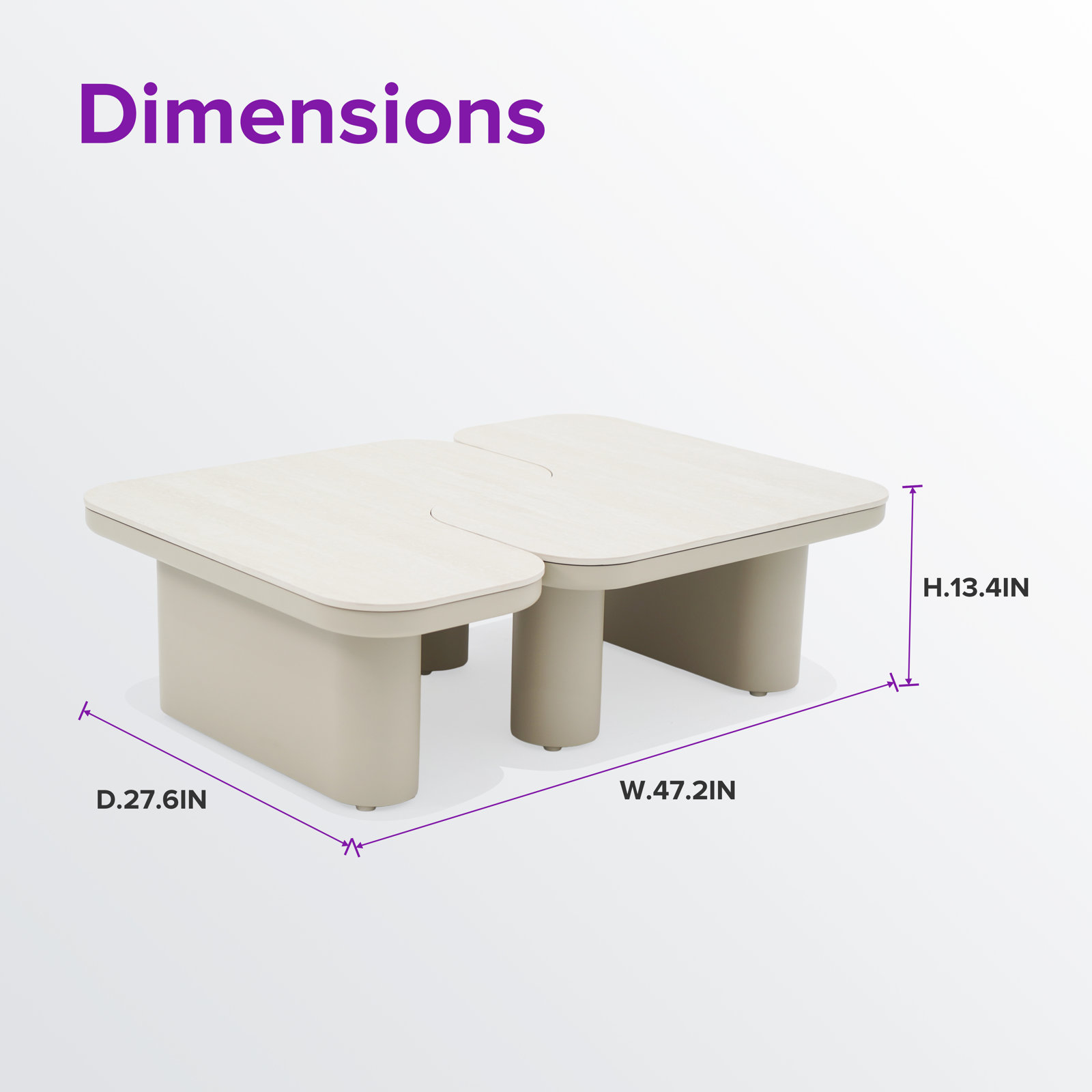 Gil Aluminum Patio Coffee Table With Sintered Stone Tabletop