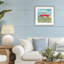 «Red Campervan Ready For Surf», impression sous verre encadrée, design par Clare Tupper-502828086-502828090
