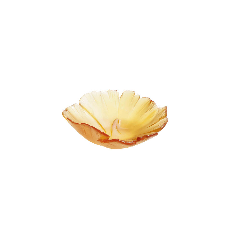 Ginkgo Handmade Crystal Decorative Bowl, Amber